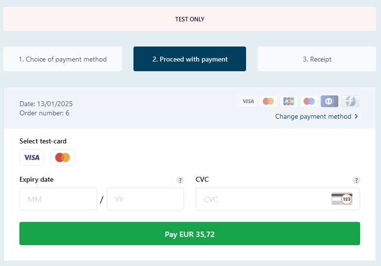 The overlay version of ePay&#39;s payment window